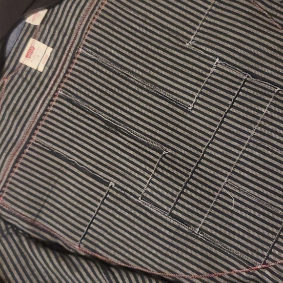 Levi's Striped Work Shirt - St. Jean Church, Mary, Jesus Print Patch Embroidered - Picture 12 of 17